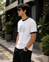 Focus White Men's Classic Fit Ringer T-Shirt