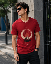 Focus Adapt Red Men's V-Neck Classic Fit T-Shirt