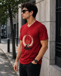 Focus Adapt Red Men's V-Neck Classic Fit T-Shirt