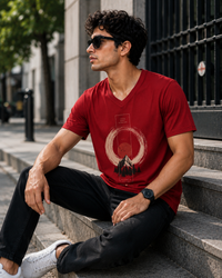 Focus Adapt Red Men's V-Neck Classic Fit T-Shirt