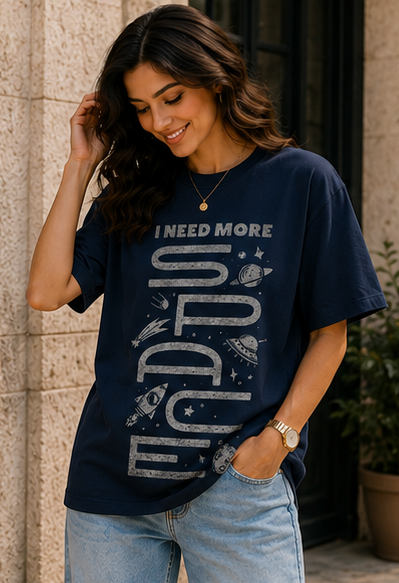 Women Cosmic Wanderer Oversized Graphic T-Shirt