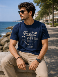 Freedom NYUS Navy Blue Men's Classic Fit T-Shirt