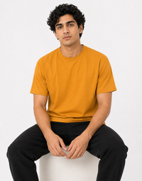 Golden Yellow Premium Solid Classic Fit T-Shirt