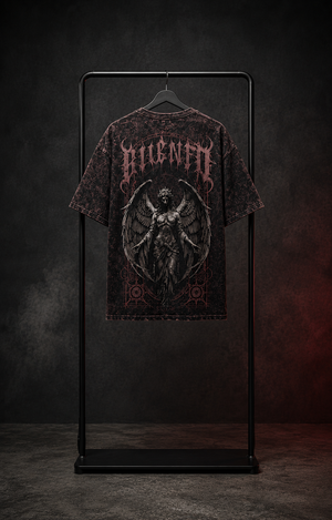 Rivento Fallen Angel Gothic Graphic Oversized T-Shirt – Maroon