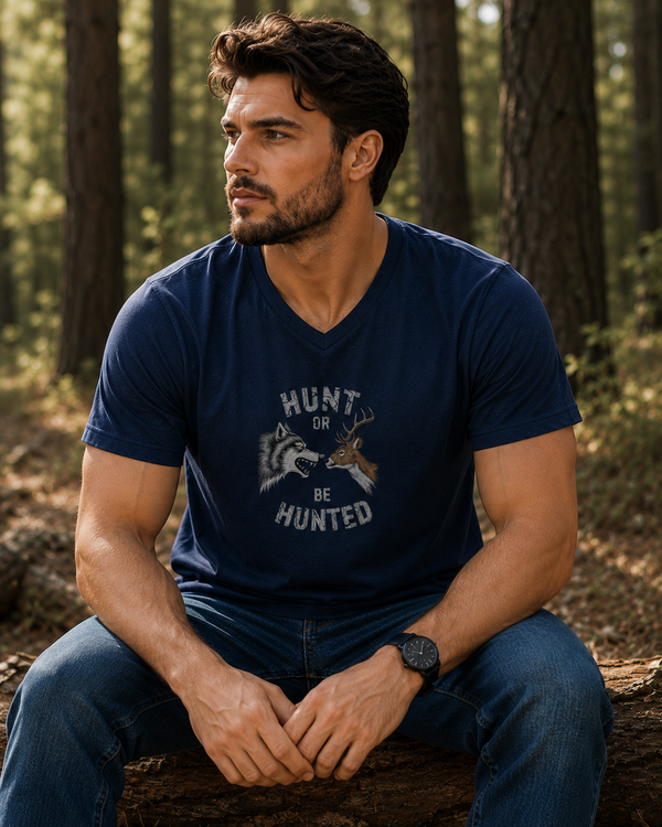 Haunted Spirit Navy Blue Men's Classic Fit V-Neck T-Shirt
