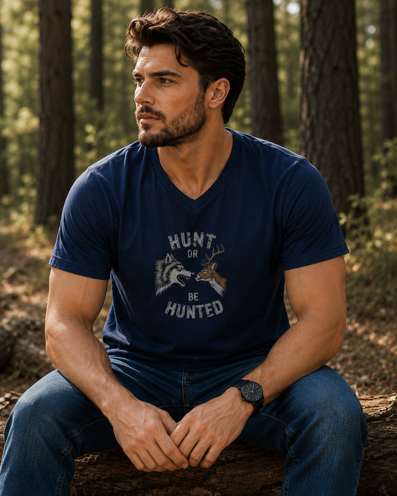 Haunted Spirit Navy Blue Men's Classic Fit V-Neck T-Shirt