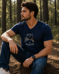 Haunted Spirit Navy Blue Men's Classic Fit V-Neck T-Shirt