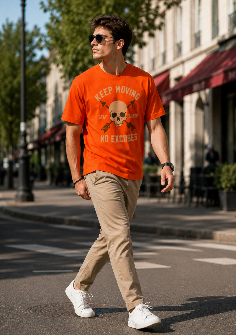 Keep Moving Orange Men's Classic Fit T-Shirt