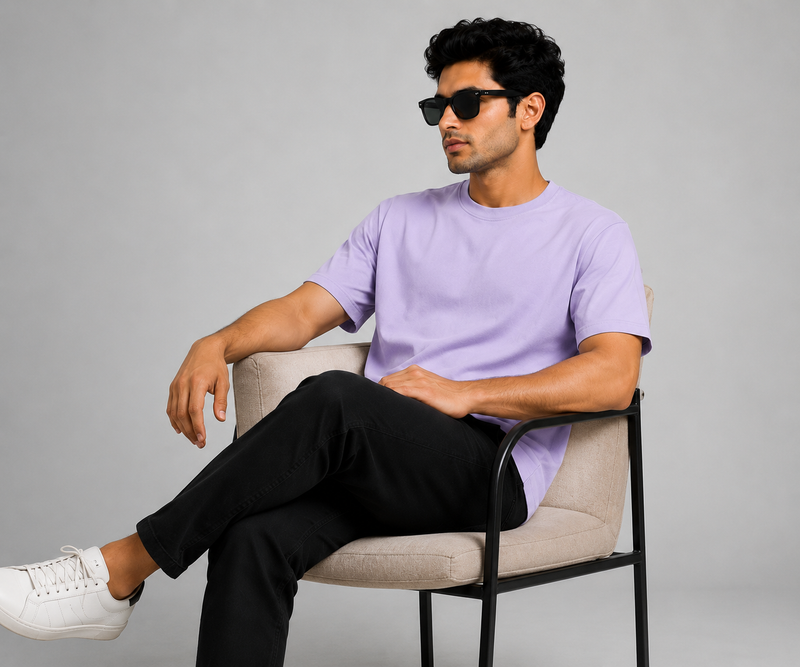 Lavender Premium Solid Classic Fit T-Shirt