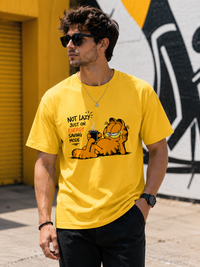 Lazy Garfield Yellow Men's Classic Fit T-Shirt