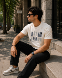 London Typography White Men's Classic Fit T-Shirt