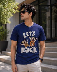 Let's Rock Navy Blue Men's Classic Fit T-Shirt