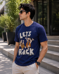 Let's Rock Navy Blue Men's Classic Fit T-Shirt