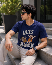 Let's Rock Navy Blue Men's Classic Fit T-Shirt