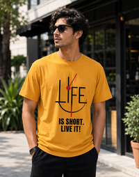 Life Is Short Yellow Men's Classic Fit T-Shirt