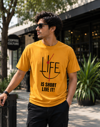 Life Is Short Yellow Men's Classic Fit T-Shirt