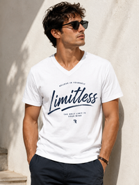Limitless White Men's Classic Fit V-Neck T-Shirt