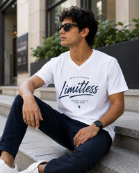 Limitless White Men's Classic Fit V-Neck T-Shirt