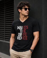 Makes the Difference Black Men's Classic Fit V-Neck T-Shirt