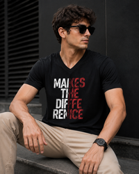 Makes the Difference Black Men's Classic Fit V-Neck T-Shirt