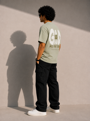 God Is Good Classic Sage Green Graphic T-Shirt