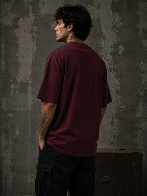 Rich Man Oversized Maroon Graphic T-Shirt