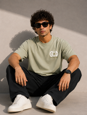 God Is Good Classic Sage Green Graphic T-Shirt