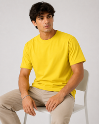 New Yellow Premium Solid Classic Fit T-Shirt