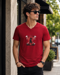 Minimal Anime Red Men's Classic Fit  V-Neck T-Shirt
