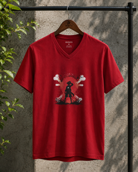 Minimal Anime Red Men's Classic Fit  V-Neck T-Shirt