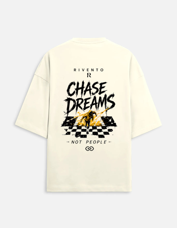 Chase Dream Oversized Fit T-Shirt in Off White - Rivento Fashion oversized t-shirt for men