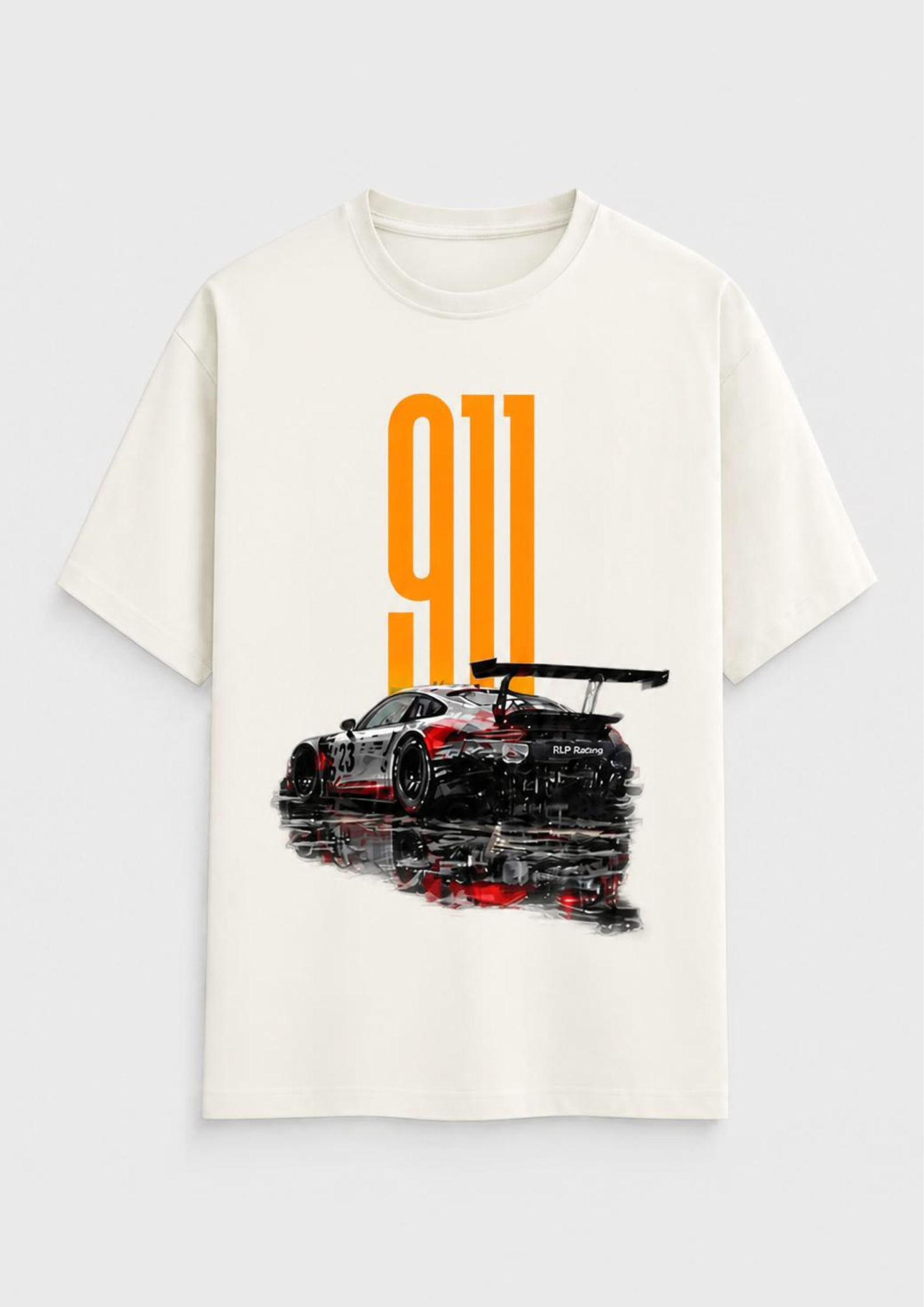 911 Car Oversized T-Shirt in Off White - Rivento Fashion oversized t-shirt for men