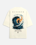 Surf Oversized Fit T-Shirt in Off White - Rivento Fashion oversized t-shirt for men