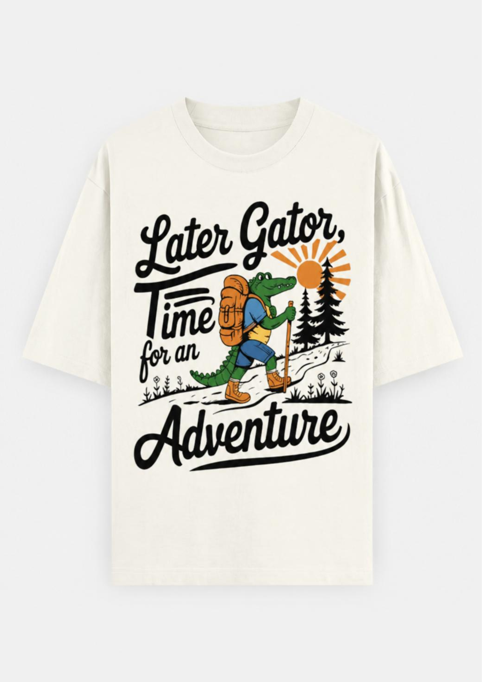 Adventure Oversized T-Shirt in Off White - Rivento Fashion oversized t-shirt for men