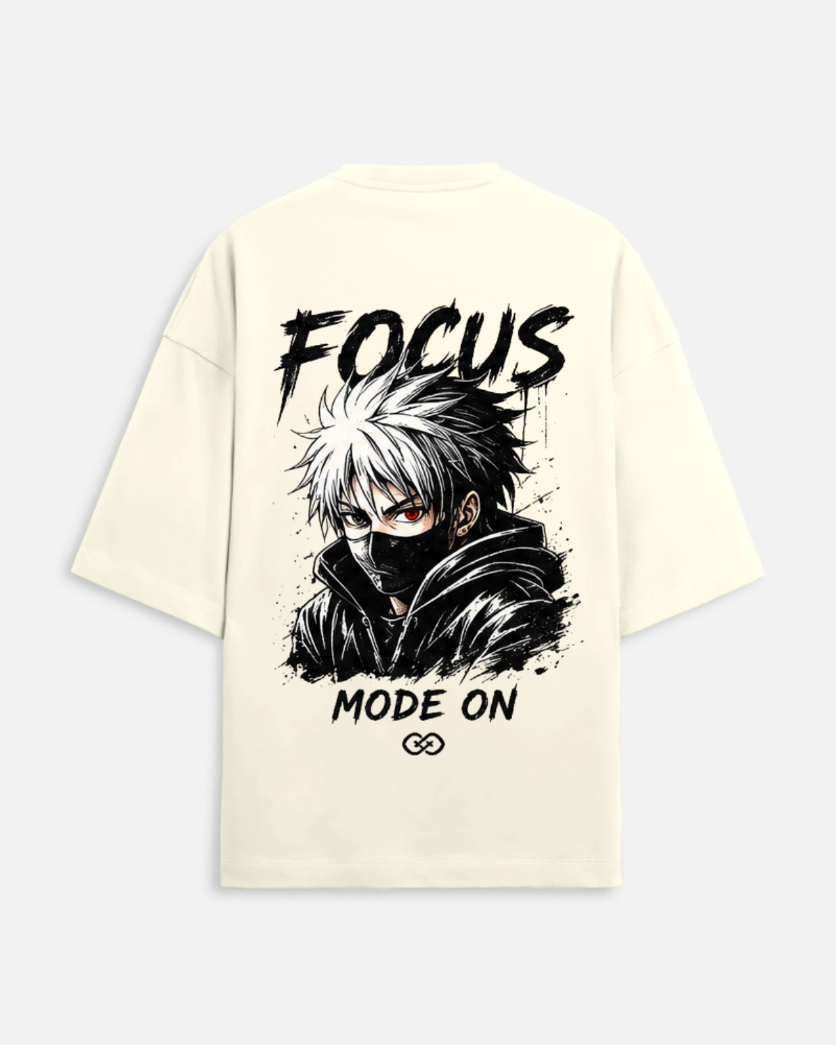 Focus Oversized Fit T-Shirt in Off White - Rivento Fashion oversized t-shirt for men