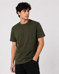 Olive Green Premium Solid Classic Fit T-Shirt