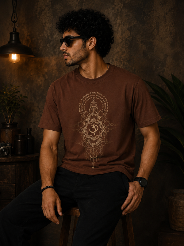 Sacred Mandala Brown Men's Classic Fit T-Shirt