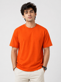 Orange Premium Solid Classic Fit T-Shirt