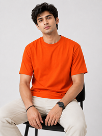 Orange Premium Solid Classic Fit T-Shirt