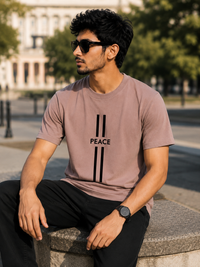 Peace Typography Pink Men's Classic Fit T-Shirt