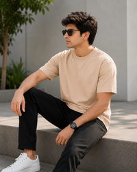 Peach Premium Solid Classic Fit T-Shirt
