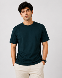 Petrol Blue Premium Solid Classic Fit T-Shirt