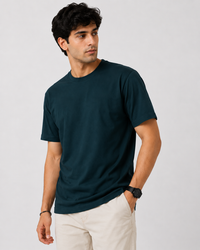 Petrol Blue Premium Solid Classic Fit T-Shirt