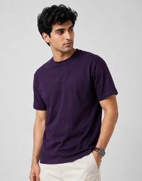 Purple Premium Solid Classic Fit T-Shirt
