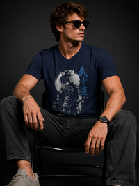 Ronin Warrior Navy Men's Classic Fit V-Neck T-Shirt