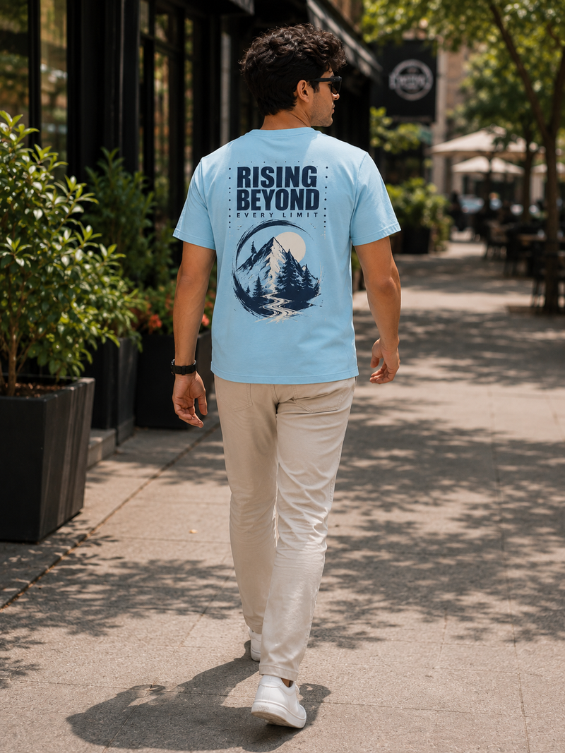 Rising Beyond Sky Blue Men's Classic Fit T-Shirt