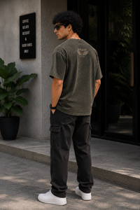 Rivento Iron Wings Olive Green Oversized T-Shirt