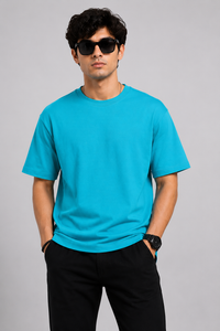 Turquoise Blue Premium Solid Classic Fit T-Shirt