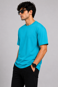 Turquoise Blue Premium Solid Classic Fit T-Shirt