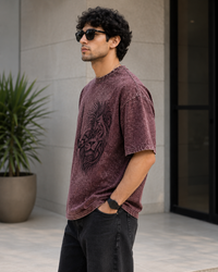Lion Warrior Spartan Maroon Oversized T-Shirt